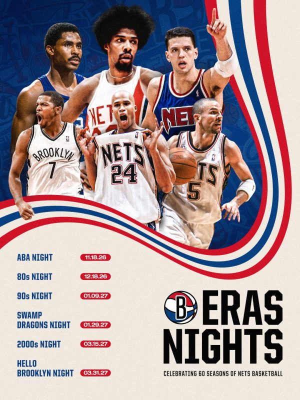 Brooklyn Nets Eras Nights 60th Season
