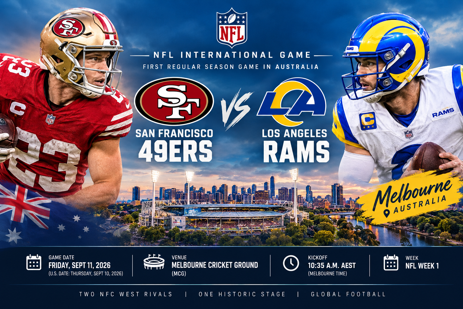 49ers vs Rams in Australia Melbourne Cricket Ground